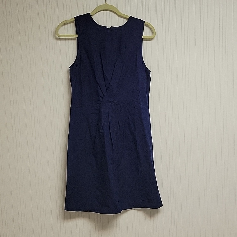Loft navy sleeveless linen Blend dress sz 4. Old Money Office Summer Coastal New